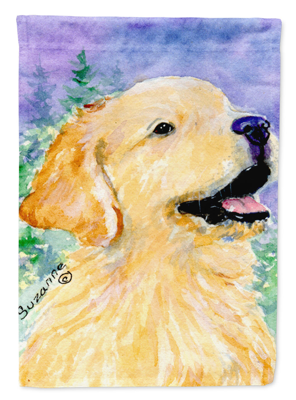 Golden Retriever House Flag 28x40 Porch Sleeve Pole Decorative Outside Yard Banner Artwork Wall Hanging, Polyester