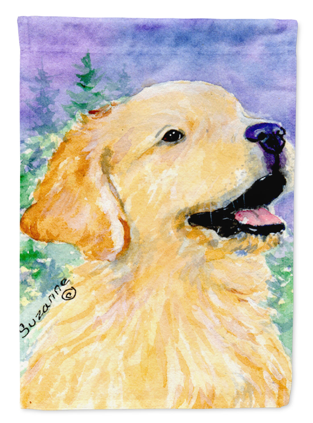Golden Retriever House Flag 28x40 Porch Sleeve Pole Decorative Outside Yard Banner Artwork Wall Hanging, Polyester