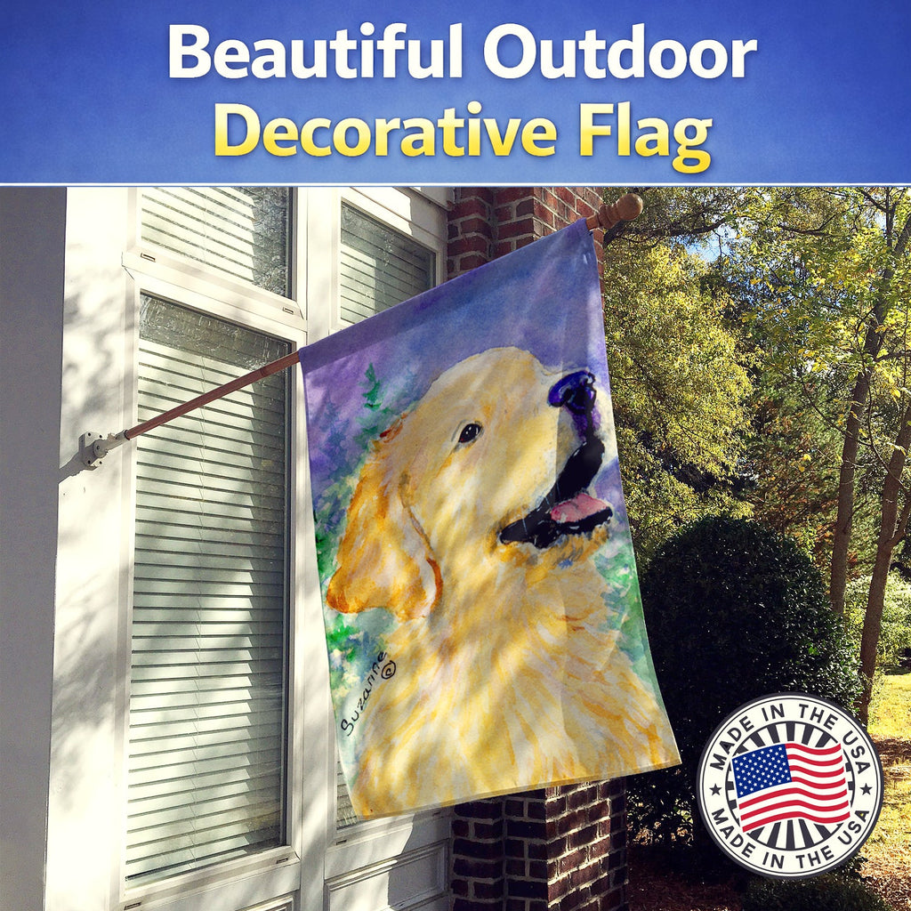 Golden Retriever House Flag 28x40 Porch Sleeve Pole Decorative Outside Yard Banner Artwork Wall Hanging, Polyester