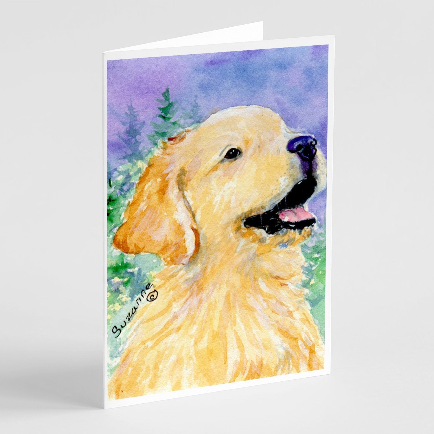 Golden Retriever Greeting Cards Pack of 8 Blank Cards with Envelopes Whimsical A7 Size 5x7