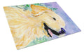 Golden Retriever Cutting Board Tempered Glass Kitchen Cutting Surface, Heat Resistant Chopping, Non-Slip Feet, Food Prep & Serving