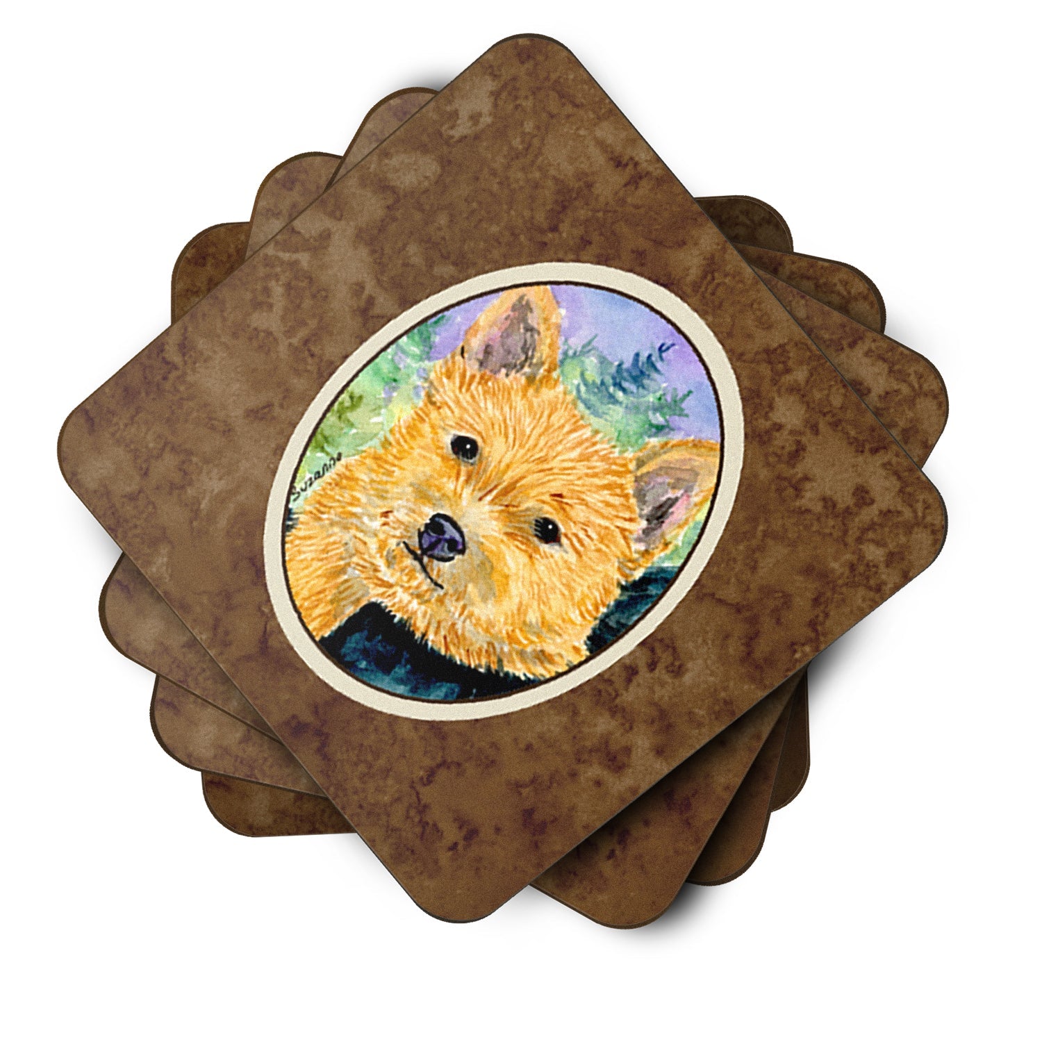 Norwich Terrier Foam Coasters Set of 4 Cup Coasters for Indoor Outdoor, Tabletop Protection, Anti Slip, Mouse pad Material