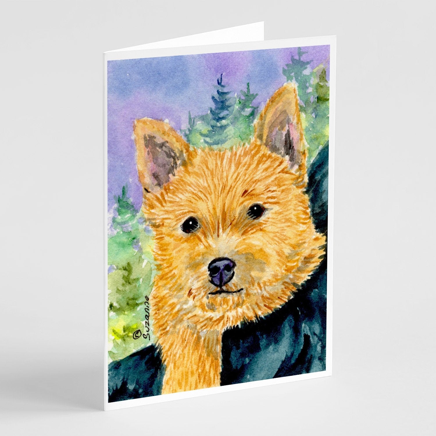 Norwich Terrier Greeting Cards Pack of 8 Blank Cards with Envelopes Whimsical A7 Size 5x7