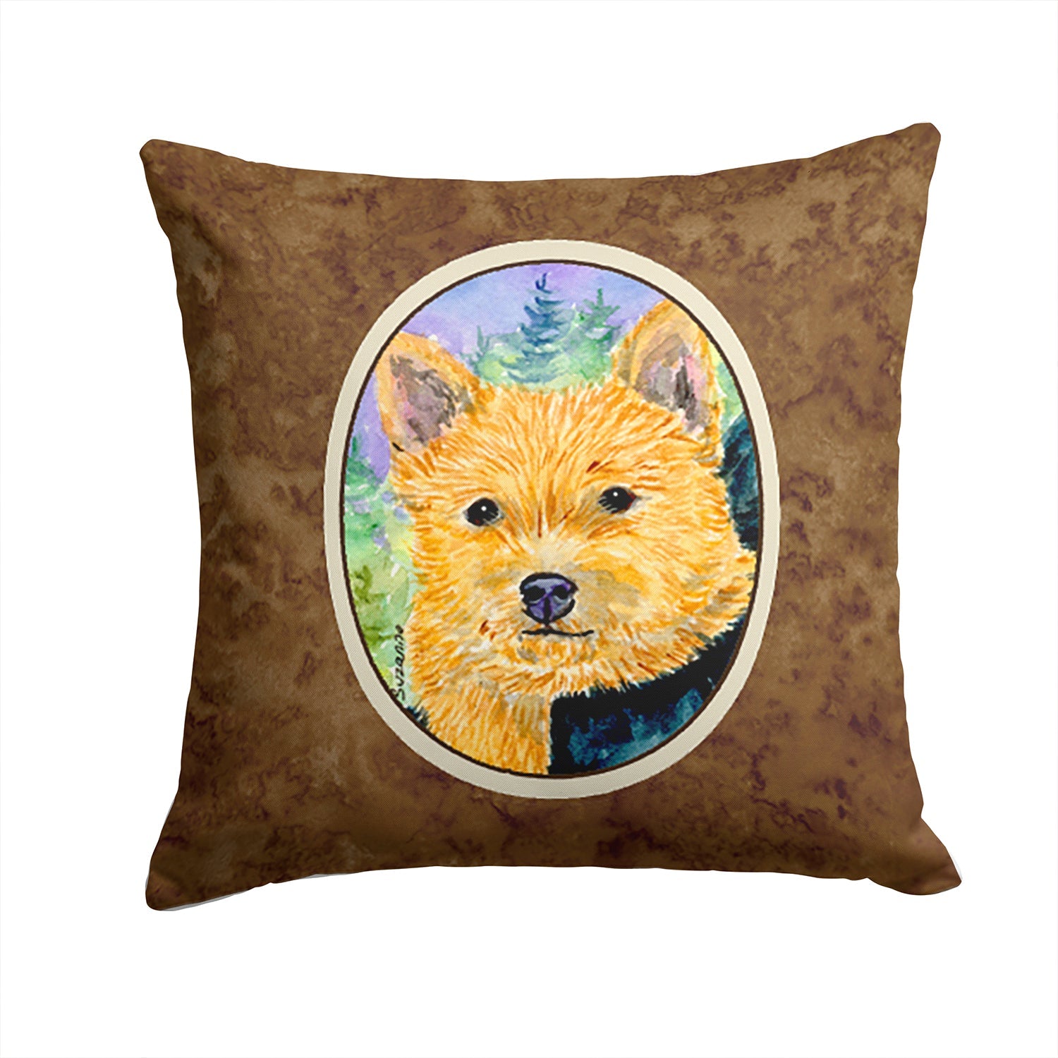 Norwich Terrier Decorative Throw Pillow 14x14 Indoor Outdoor Accent Cushion, Fabric Cover with Insert for Sofa, Bed, Porch & Living Room