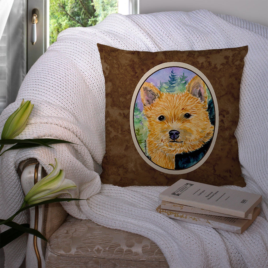 Norwich Terrier Decorative Throw Pillow 14x14 Indoor Outdoor Accent Cushion, Fabric Cover with Insert for Sofa, Bed, Porch & Living Room