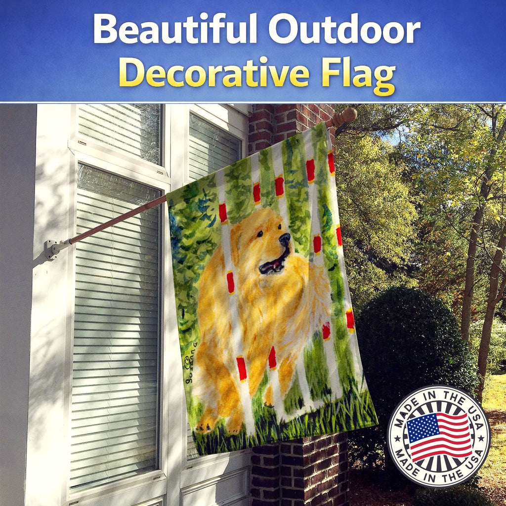 Golden Retriever House Flag 28x40 Porch Sleeve Pole Decorative Outside Yard Banner Artwork Wall Hanging, Polyester