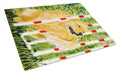 Golden Retriever Cutting Board Tempered Glass Kitchen Cutting Surface, Heat Resistant Chopping, Non-Slip Feet, Food Prep & Serving