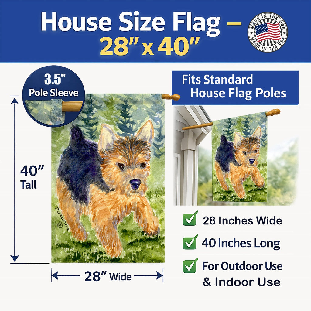 Norwich Terrier House Flag 28x40 Porch Sleeve Pole Decorative Outside Yard Banner Artwork Wall Hanging, Polyester