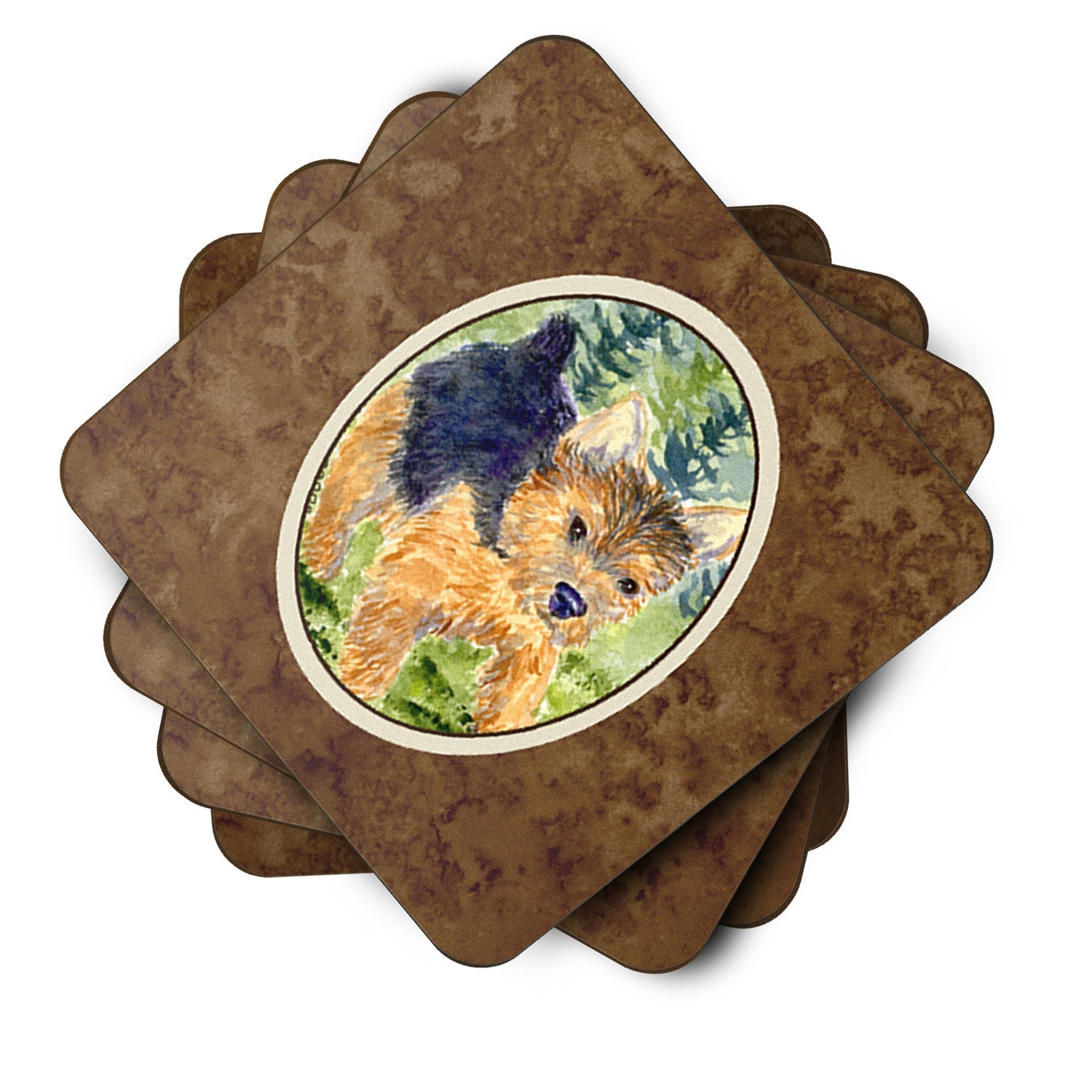 Norwich Terrier Foam Coasters Set of 4 Cup Coasters for Indoor Outdoor, Tabletop Protection, Anti Slip, Mouse pad Material
