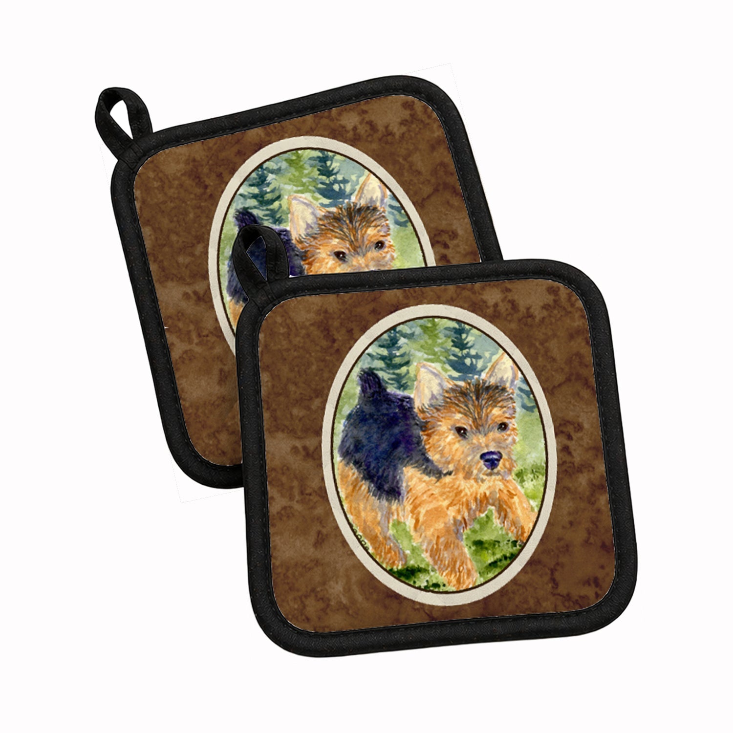 Norwich Terrier Pot Holder Set of 2 Heat Resistant Quilted Hot Pads 7.5 x 7.5 Inch, Insulated Kitchen Trivets for Cooking & Baking