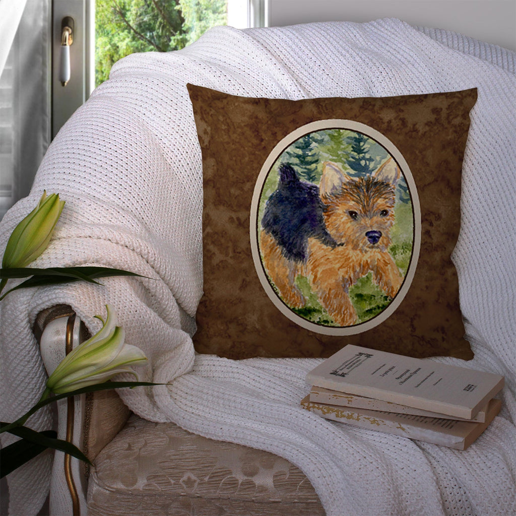 Norwich Terrier Decorative Throw Pillow 14x14 Indoor Outdoor Accent Cushion, Fabric Cover with Insert for Sofa, Bed, Porch & Living Room