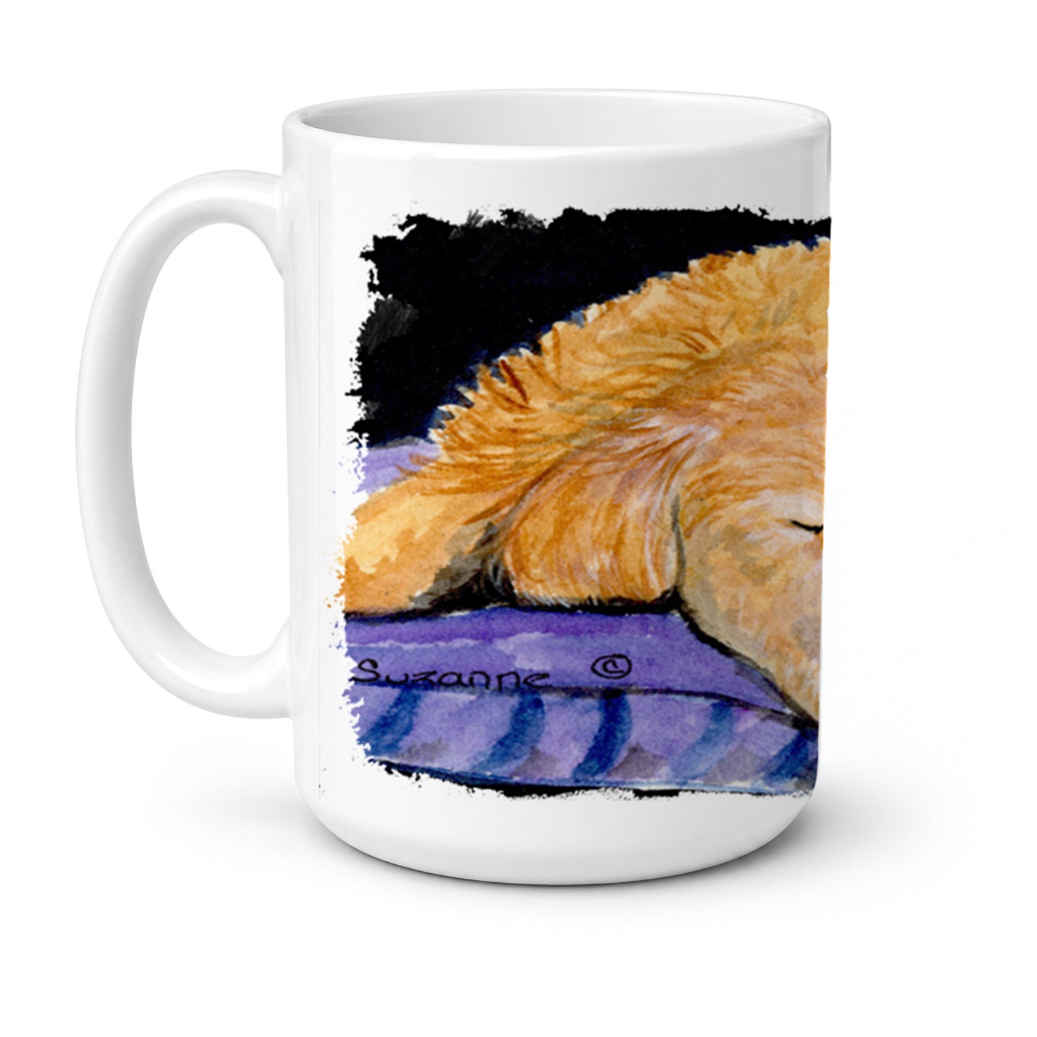 Golden Retriever Ceramic Coffee Mug 15 oz Decorative Large C Handle Mug Cup for Tea, Cocoa Hot Chocolate