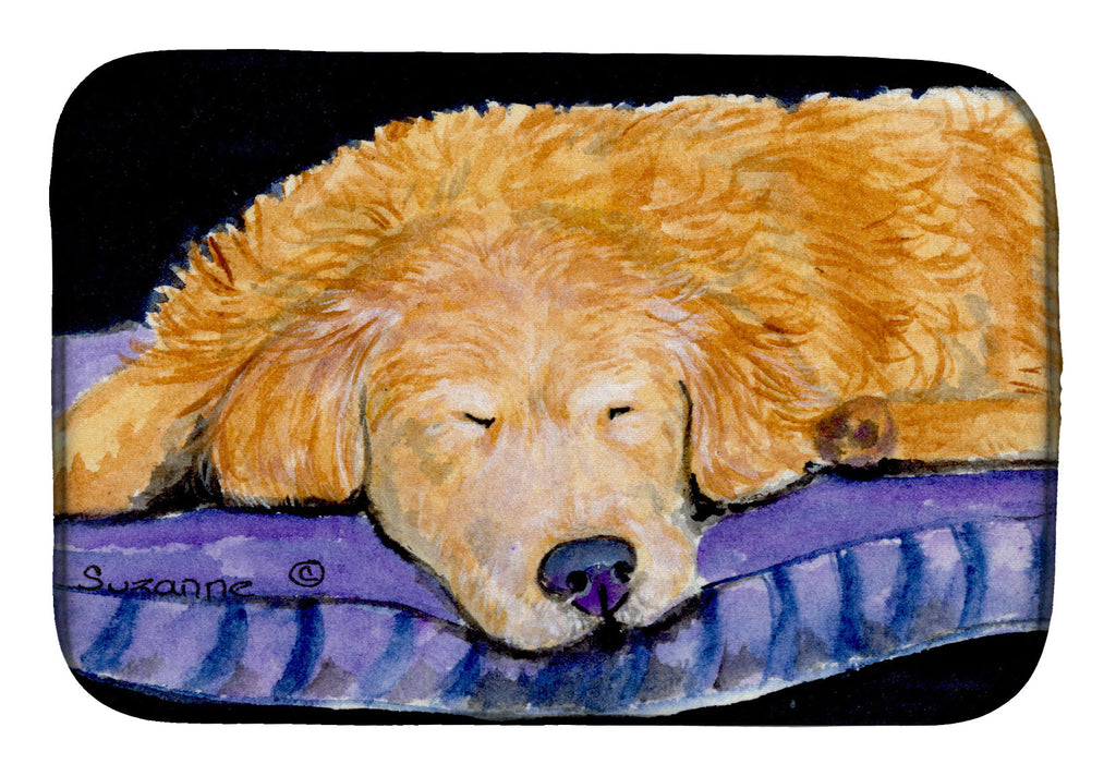 Golden Retriever Dish Drying Mat Absorbent Dish Drying Mat Pad for Kitchen Counter Dish Drainer Mat for Countertop, 14 x 21", Multicolor
