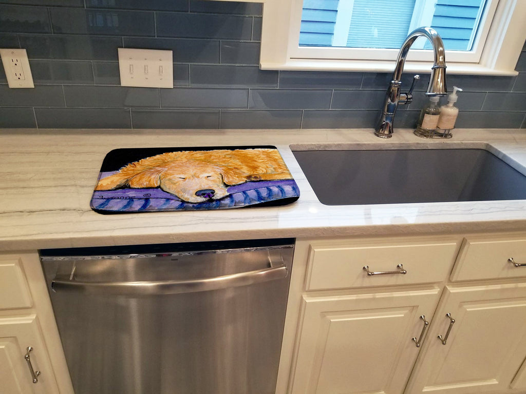 Golden Retriever Dish Drying Mat Absorbent Dish Drying Mat Pad for Kitchen Counter Dish Drainer Mat for Countertop, 14 x 21", Multicolor