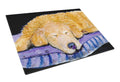 Golden Retriever Cutting Board Tempered Glass Kitchen Cutting Surface, Heat Resistant Chopping, Non-Slip Feet, Food Prep & Serving
