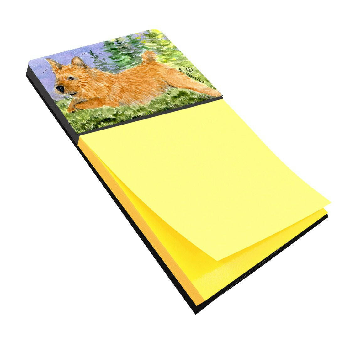 Norwich Terrier Watercolor Sticky Note Holder Refillable Dispenser Desk Accessory 3x3 Pad Gift