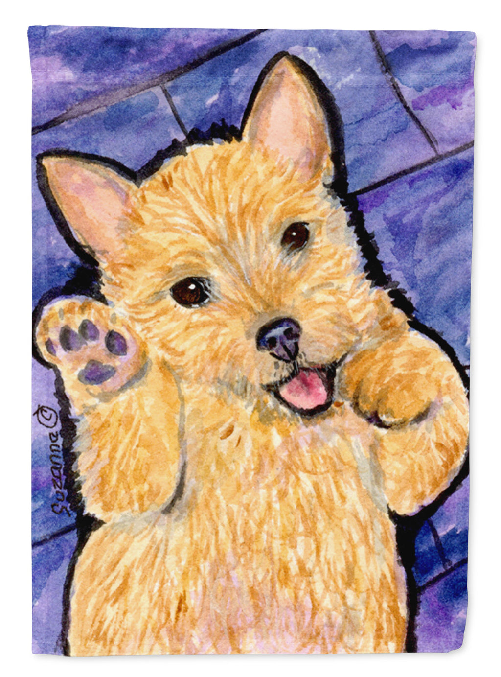 Norwich Terrier House Flag 28x40 Porch Sleeve Pole Decorative Outside Yard Banner Artwork Wall Hanging, Polyester