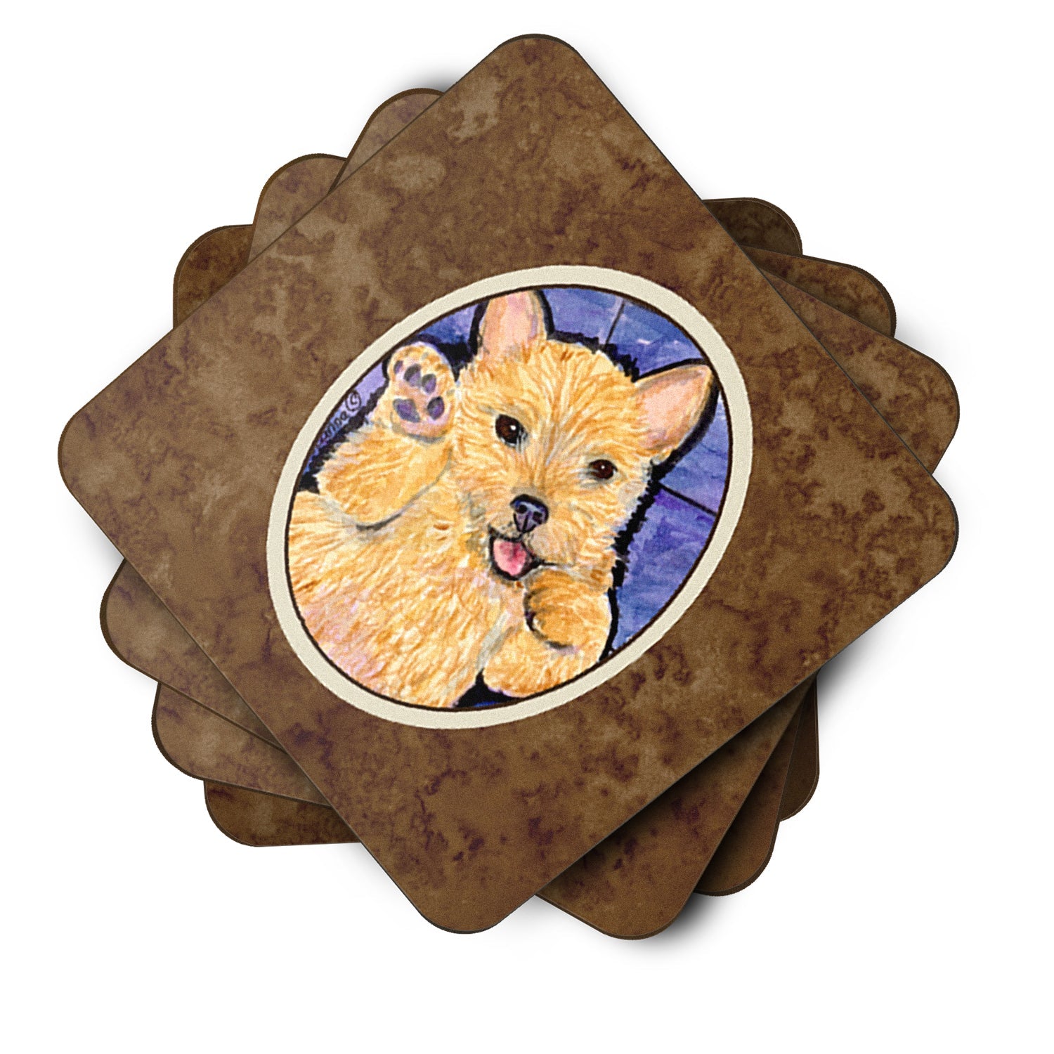 Norwich Terrier Foam Coasters Set of 4 Cup Coasters for Indoor Outdoor, Tabletop Protection, Anti Slip, Mouse pad Material