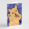 Norwich Terrier Greeting Cards Pack of 8 Blank Cards with Envelopes Whimsical A7 Size 5x7