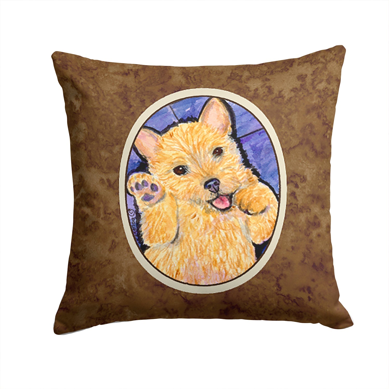 Norwich Terrier Decorative Throw Pillow 14x14 Indoor Outdoor Accent Cushion, Fabric Cover with Insert for Sofa, Bed, Porch & Living Room