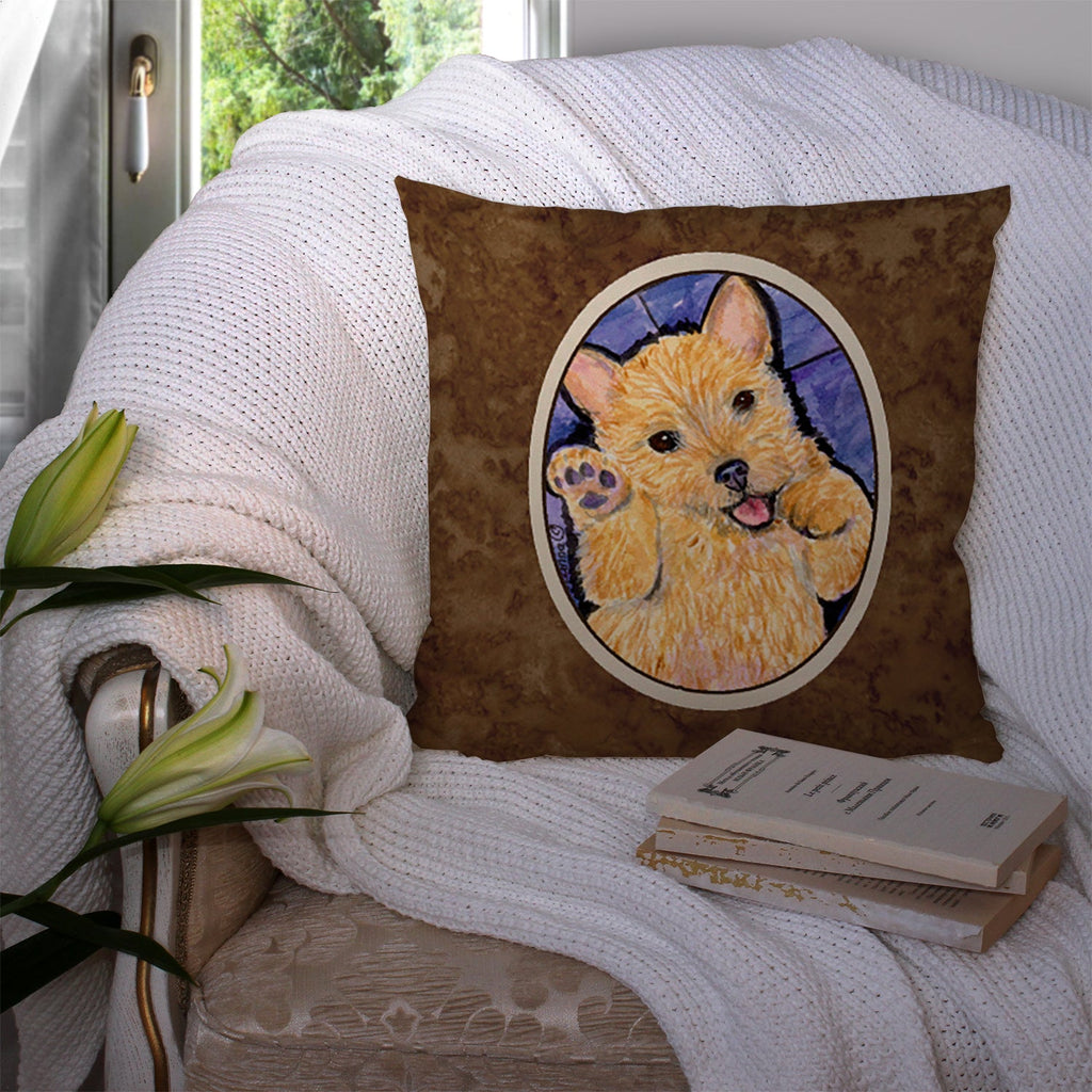 Norwich Terrier Decorative Throw Pillow 14x14 Indoor Outdoor Accent Cushion, Fabric Cover with Insert for Sofa, Bed, Porch & Living Room