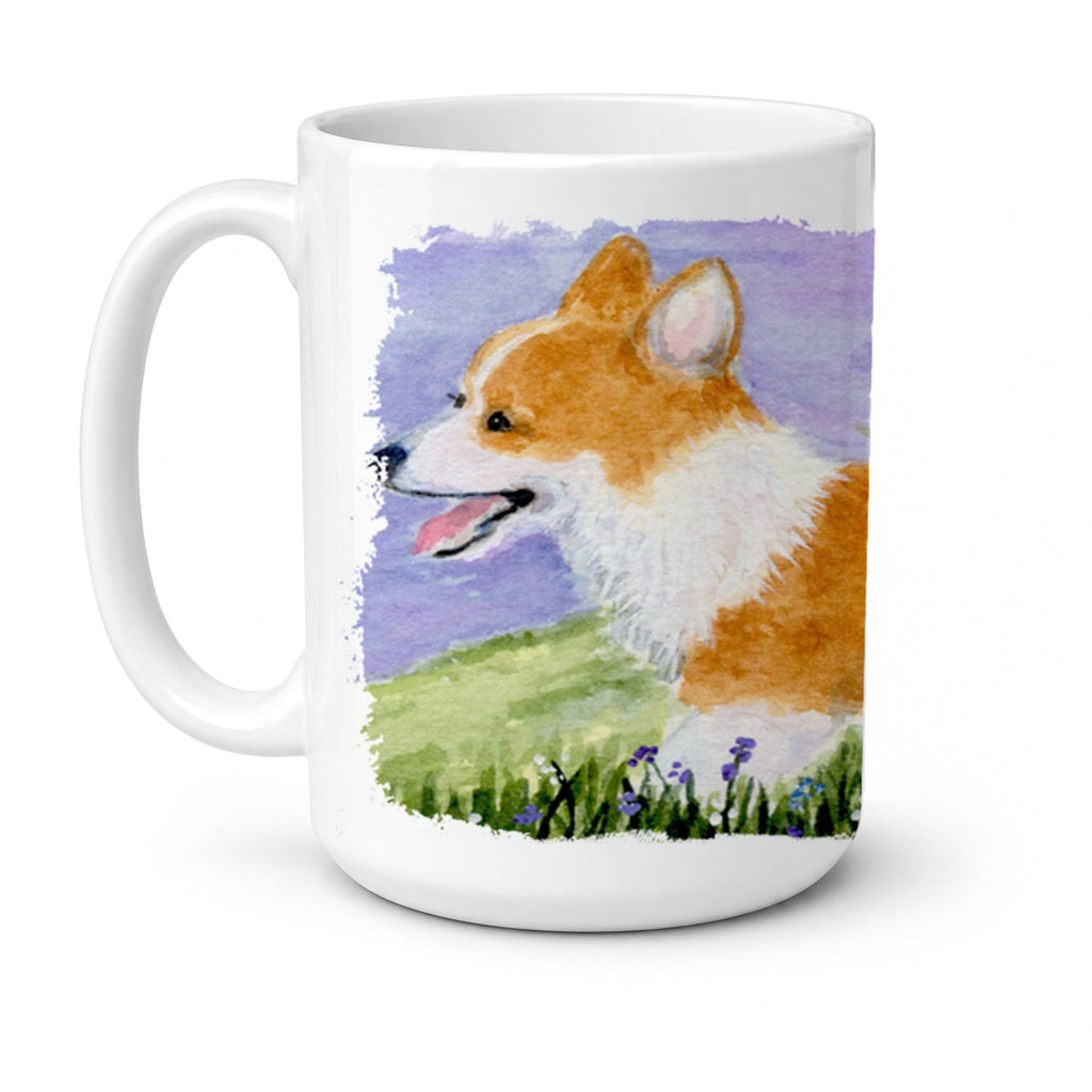Corgi Ceramic Coffee Mug 15 oz Decorative Large C Handle Mug Cup for Tea, Cocoa Hot Chocolate