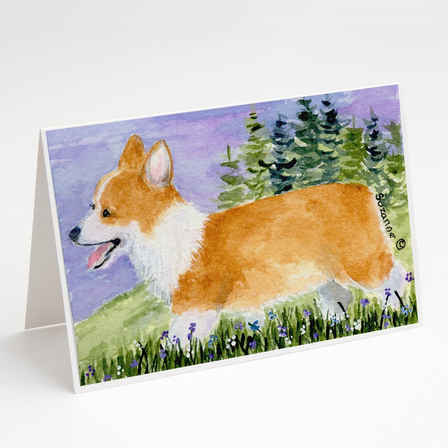 Corgi Greeting Cards Pack of 8 Blank Cards with Envelopes Whimsical A7 Size 5x7