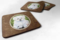 Bichon Frise Foam Coasters Set of 4 Cup Coasters for Indoor Outdoor, Tabletop Protection, Anti Slip, Mouse pad Material