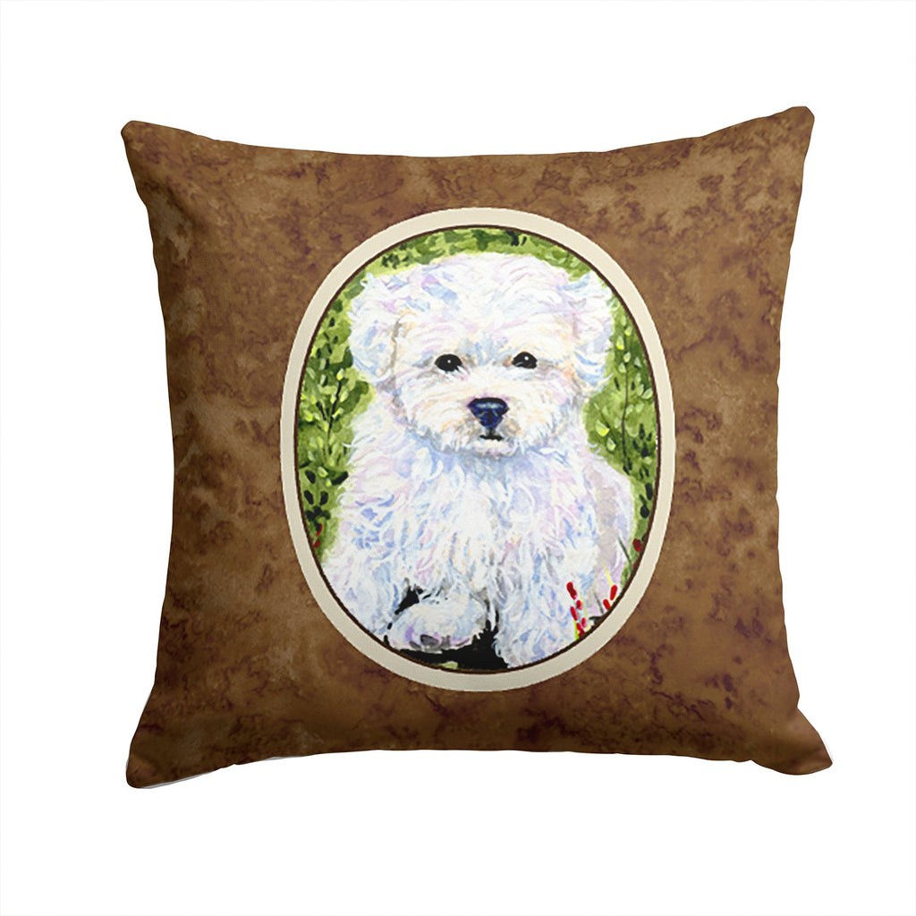 Bichon Frise Decorative Throw Pillow 14x14 Indoor Outdoor Accent Cushion, Fabric Cover with Insert for Sofa, Bed, Porch & Living Room