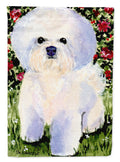 Bichon Frise House Flag 28x40 Porch Sleeve Pole Decorative Outside Yard Banner Artwork Wall Hanging, Polyester