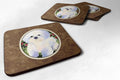 Bichon Frise Foam Coasters Set of 4 Cup Coasters for Indoor Outdoor, Tabletop Protection, Anti Slip, Mouse pad Material