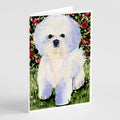Bichon Frise Greeting Cards Pack of 8 Blank Cards with Envelopes Whimsical A7 Size 5x7
