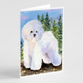 Bichon Frise Greeting Cards Pack of 8 Blank Cards with Envelopes Whimsical A7 Size 5x7