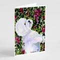 Bichon Frise Greeting Cards Pack of 8 Blank Cards with Envelopes Whimsical A7 Size 5x7
