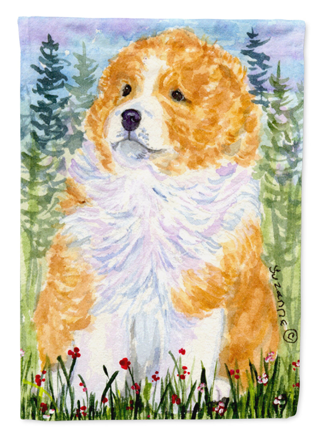 Sheltie House Flag 28x40 Porch Sleeve Pole Decorative Outside Yard Banner Artwork Wall Hanging, Polyester