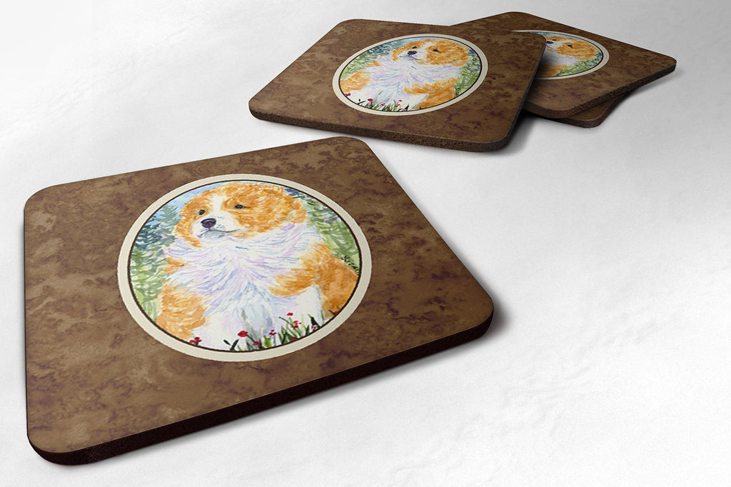 Sheltie Foam Coasters Set of 4 Cup Coasters for Indoor Outdoor, Tabletop Protection, Anti Slip, Mouse pad Material