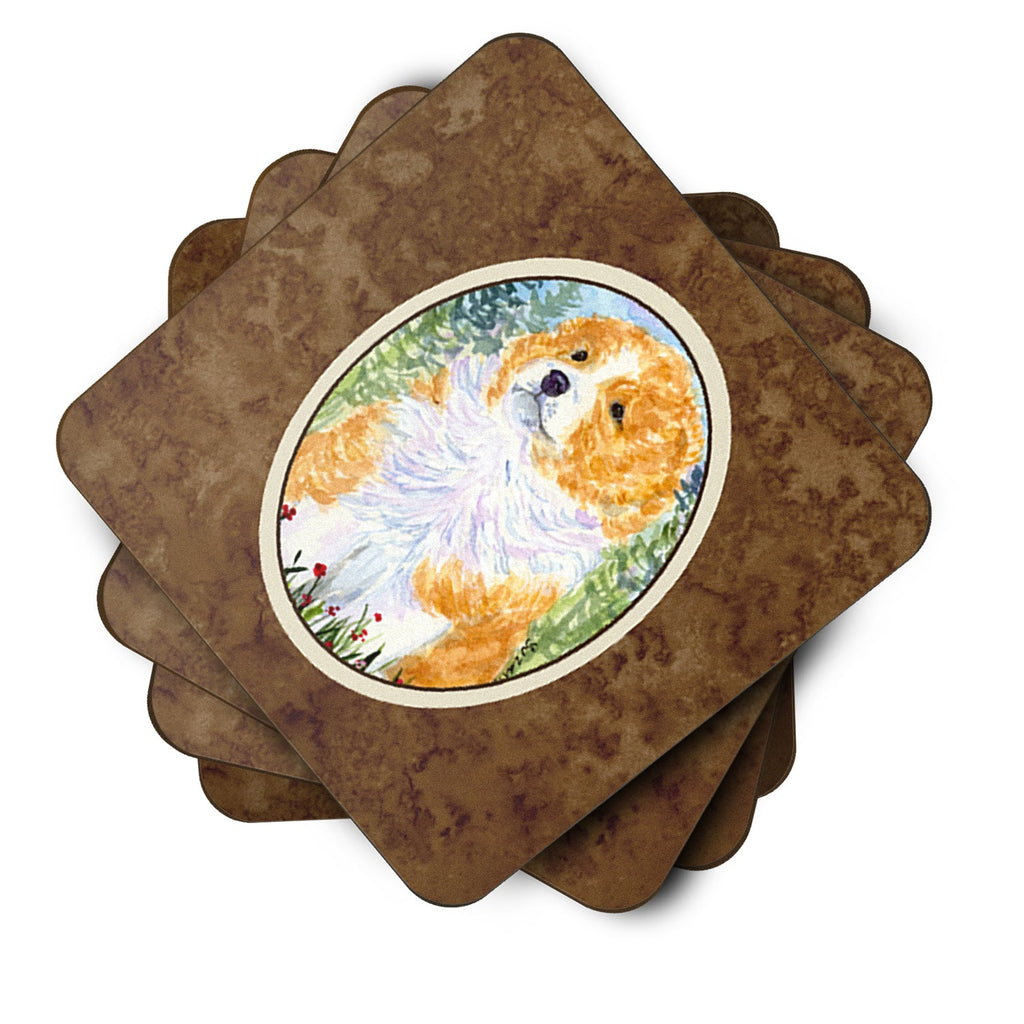 Sheltie Foam Coasters Set of 4 Cup Coasters for Indoor Outdoor, Tabletop Protection, Anti Slip, Mouse pad Material