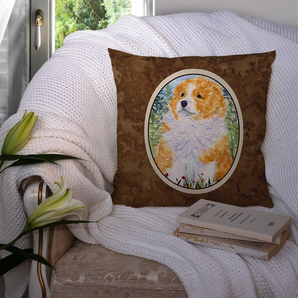 Sheltie Decorative Throw Pillow 14x14 Indoor Outdoor Accent Cushion, Fabric Cover with Insert for Sofa, Bed, Porch & Living Room
