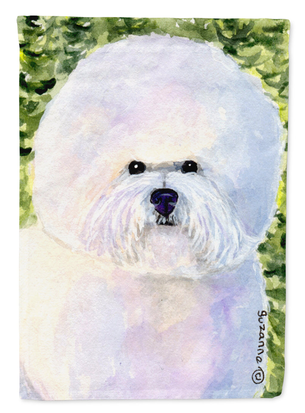 Bichon Frise House Flag 28x40 Porch Sleeve Pole Decorative Outside Yard Banner Artwork Wall Hanging, Polyester