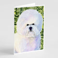Bichon Frise Greeting Cards Pack of 8 Blank Cards with Envelopes Whimsical A7 Size 5x7