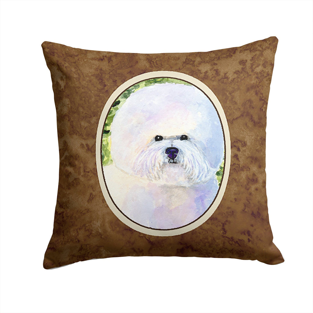 Bichon Frise Decorative Throw Pillow 14x14 Indoor Outdoor Accent Cushion, Fabric Cover with Insert for Sofa, Bed, Porch & Living Room