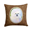 Bichon Frise Decorative Throw Pillow 14x14 Indoor Outdoor Accent Cushion, Fabric Cover with Insert for Sofa, Bed, Porch & Living Room