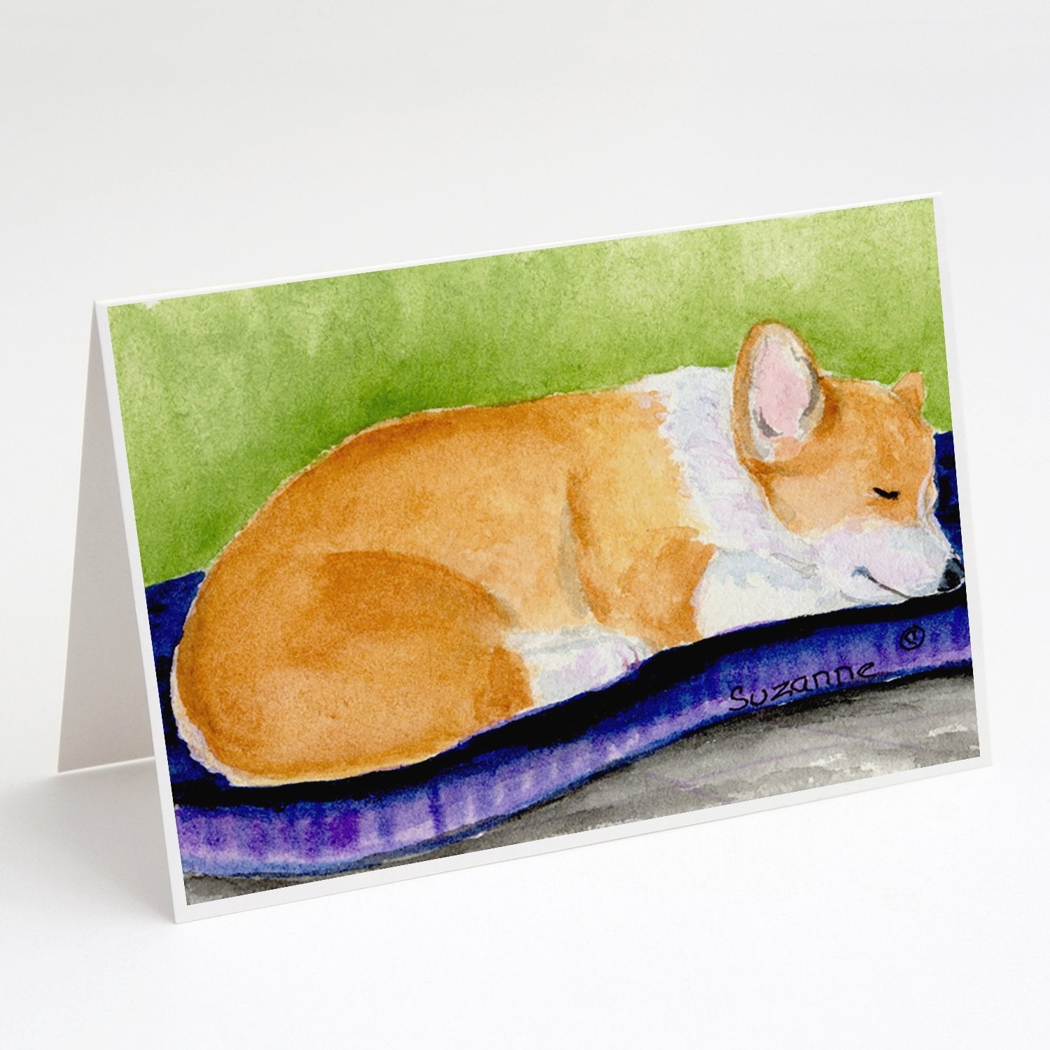 Corgi Greeting Cards Pack of 8 Blank Cards with Envelopes Whimsical A7 Size 5x7