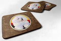 Bichon Frise Foam Coasters Set of 4 Cup Coasters for Indoor Outdoor, Tabletop Protection, Anti Slip, Mouse pad Material