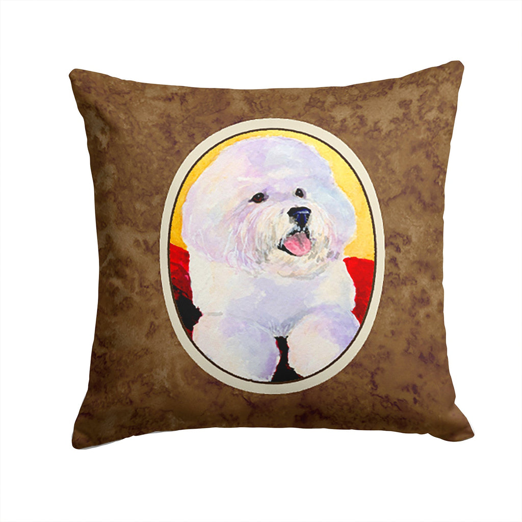 Bichon Frise Decorative Throw Pillow 14x14 Indoor Outdoor Accent Cushion, Fabric Cover with Insert for Sofa, Bed, Porch & Living Room