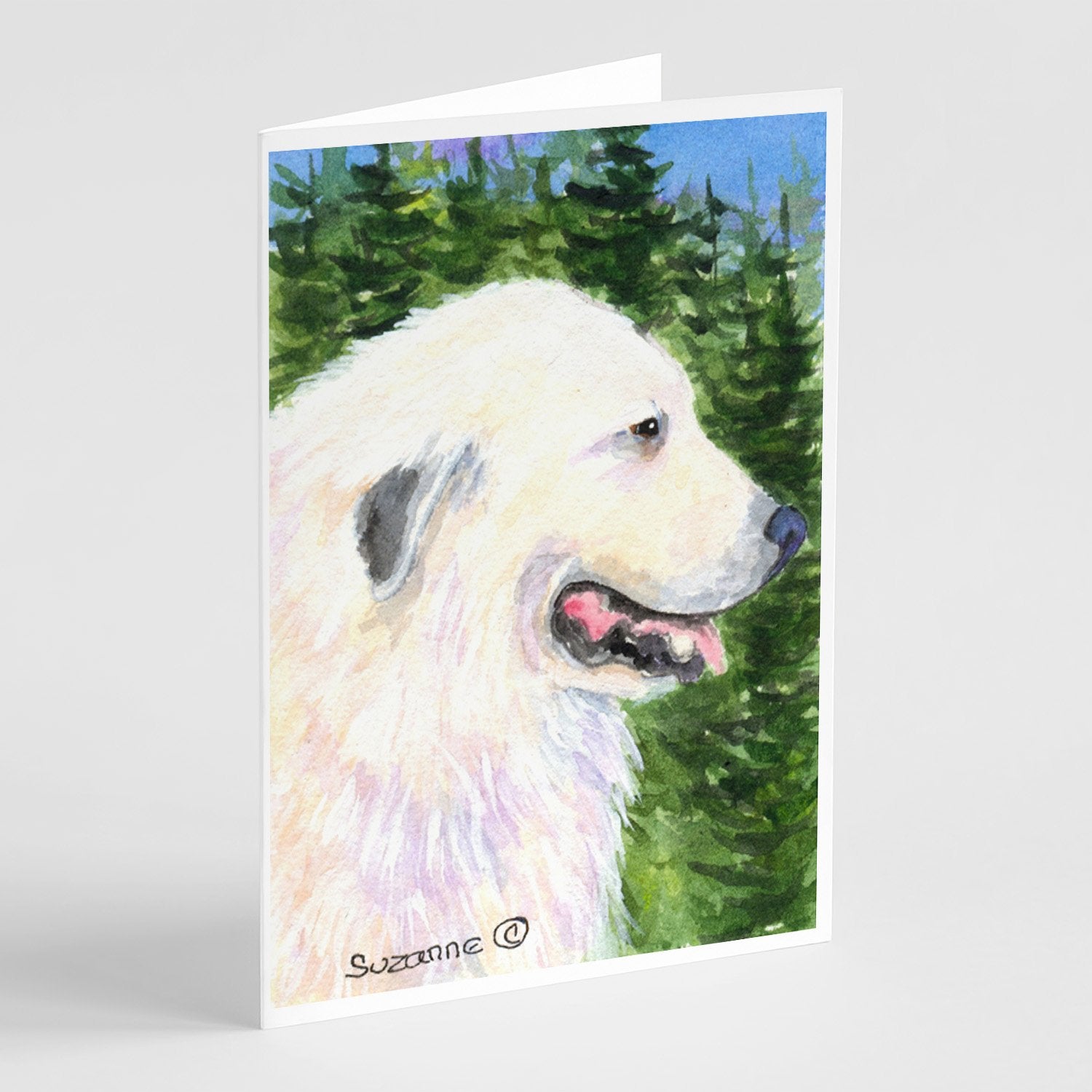 Great Pyrenees Greeting Cards Pack of 8 Blank Cards with Envelopes Whimsical A7 Size 5x7