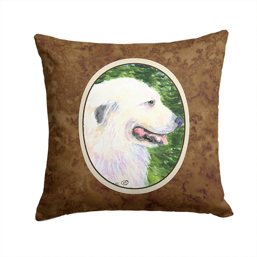 Great Pyrenees Decorative Throw Pillow 14x14 Indoor Outdoor Accent Cushion, Fabric Cover with Insert for Sofa, Bed, Porch & Living Room