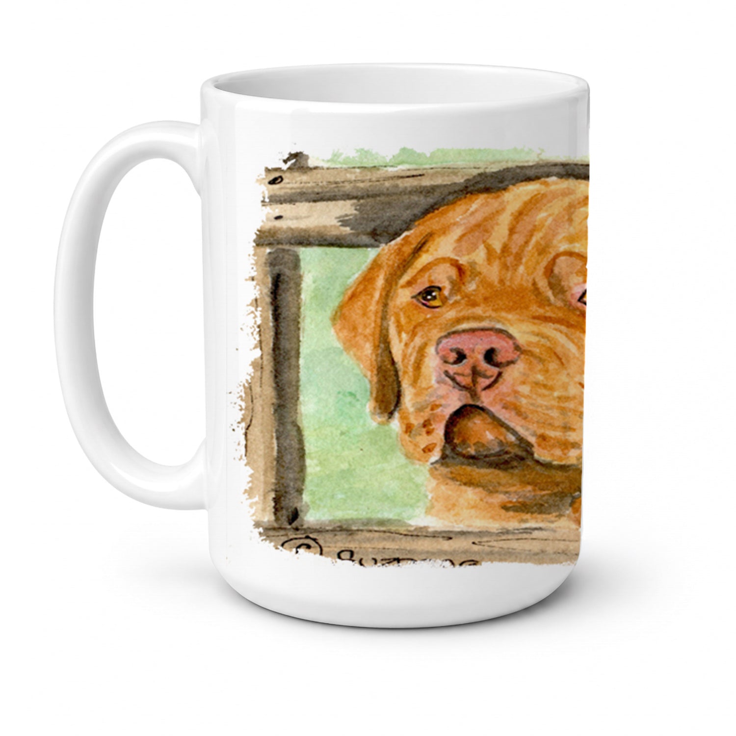 Dogue de Bordeaux Ceramic Coffee Mug 15 oz Decorative Large C Handle Mug Cup for Tea, Cocoa Hot Chocolate