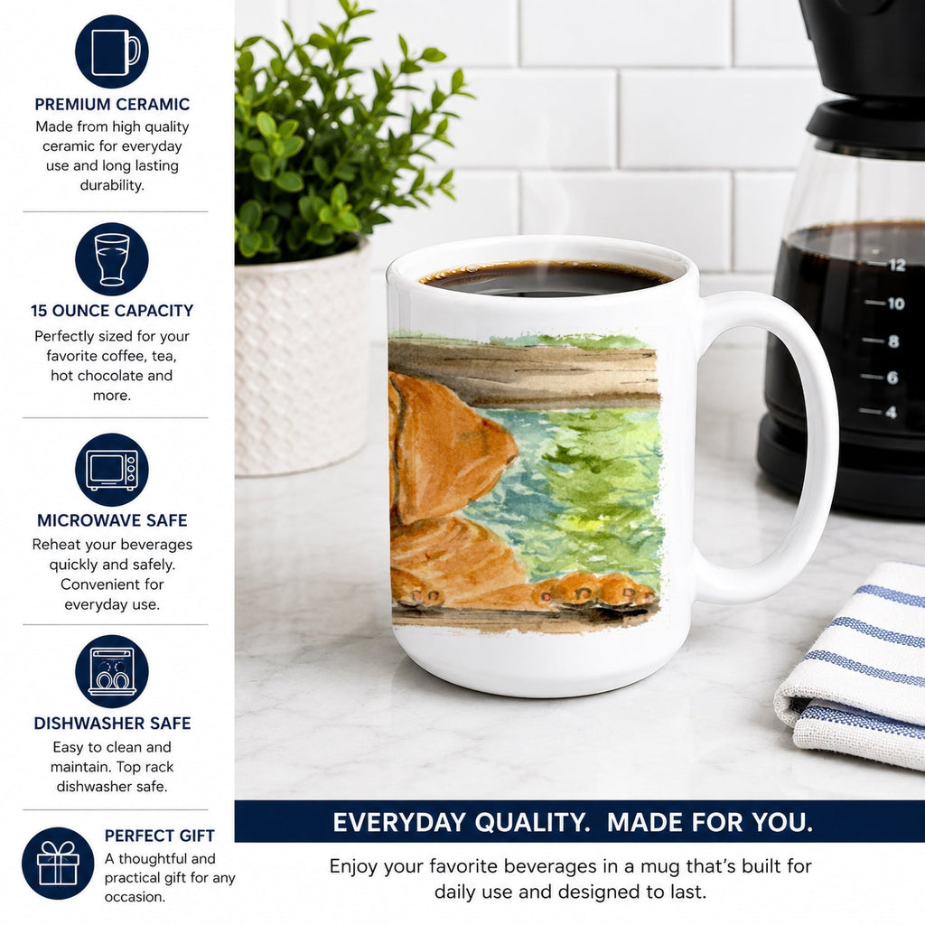 Dogue de Bordeaux Ceramic Coffee Mug 15 oz Decorative Large C Handle Mug Cup for Tea, Cocoa Hot Chocolate
