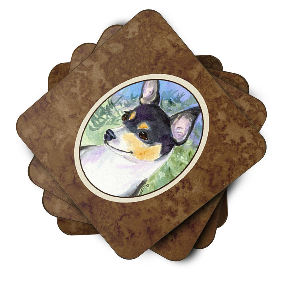 Rat Terrier Foam Coasters Set of 4 Cup Coasters for Indoor Outdoor, Tabletop Protection, Anti Slip, Mouse pad Material